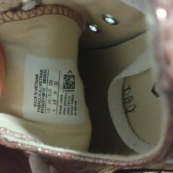 Pink Sparkle Converse All Star Chuck Taylor Like New Juniors 4 - Picture 4 of 6